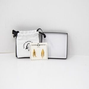 Sierra Winter Gold Vermeil Plated Pyramid Stud Fringe Earrings